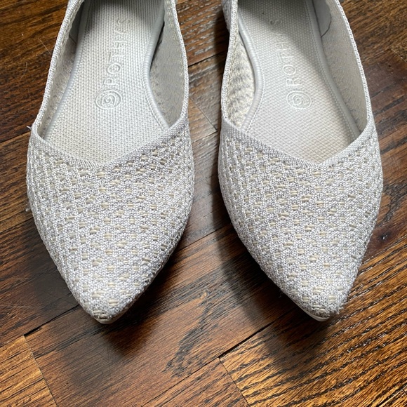 Rothy's The Point flats size 9 “Salt” honeycomb retired discontinued white cream - Picture 13 of 16